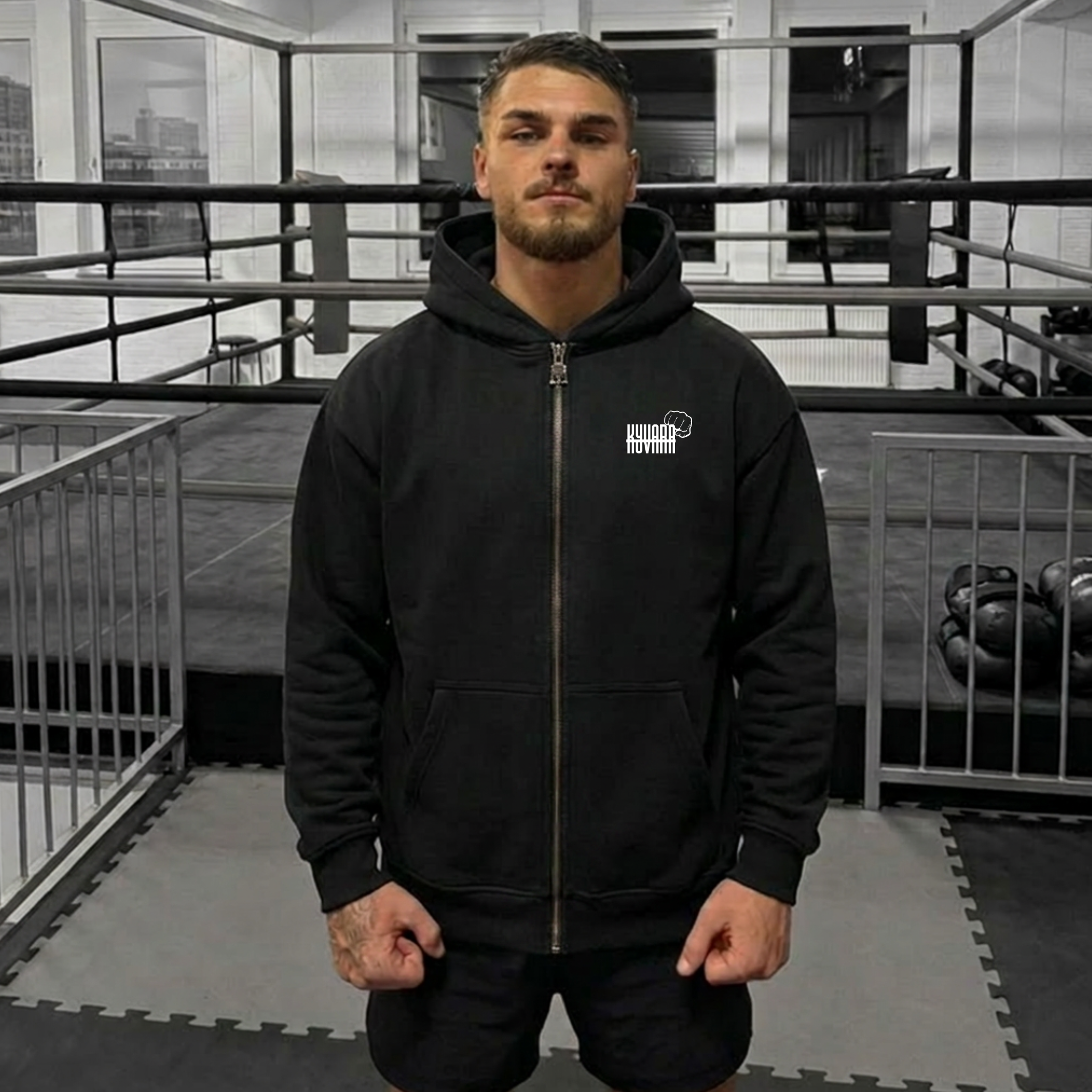 KYVARA - FIGHT CAMP Zipper Hoodie - Black